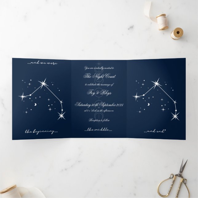 Com Dobra Tripla Convite de casamento BookTok Romantacy - Aries (Dentro)
