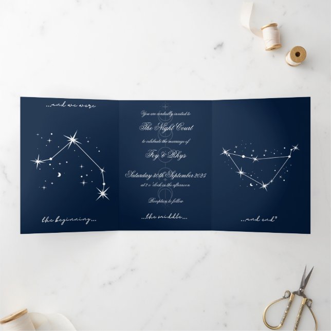 Com Dobra Tripla Convite de casamento BookTok Romantacy - Aries/Bon (Dentro)