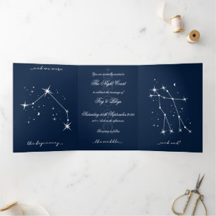 Com Dobra Tripla Convite de casamento BookTok Romantacy - Aries/Gem