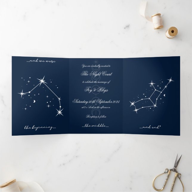 Com Dobra Tripla Convite de casamento BookTok Romantacy - Aries/Vir (Dentro)