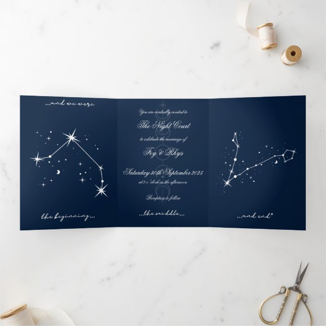 Com Dobra Tripla Convite de casamento BookTok Romantacy - Camadas/P (Dentro)