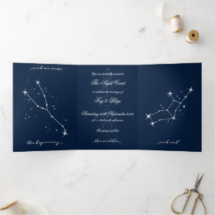 Com Dobra Tripla Convite de casamento da Romantacy BookTok - Taurus