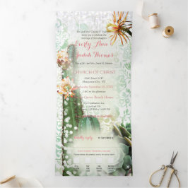 Com Dobra Tripla Convite de Casamento de Cacto Suculento Tudo em Um