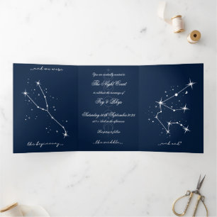 Com Dobra Tripla Convite de casamento de Romantacy BookTok - Taurus