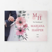 Convite de Casamento Floral Elegante – Pino Aquare