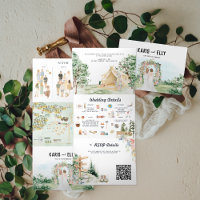Convite de Casamento Tri-Fold de Glamping Floresta