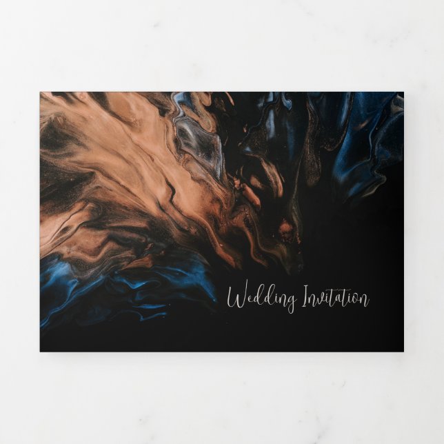 Com Dobra Tripla Convite de Casamento Triplo Personalizado (Cobrir)