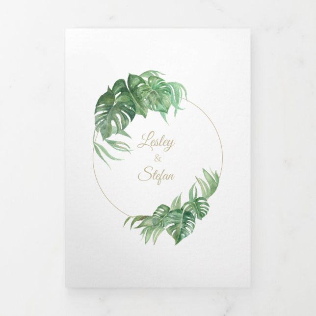 Com Dobra Tripla Convite de Dobragem de Carta Trifólio de Planta de (Cobrir)