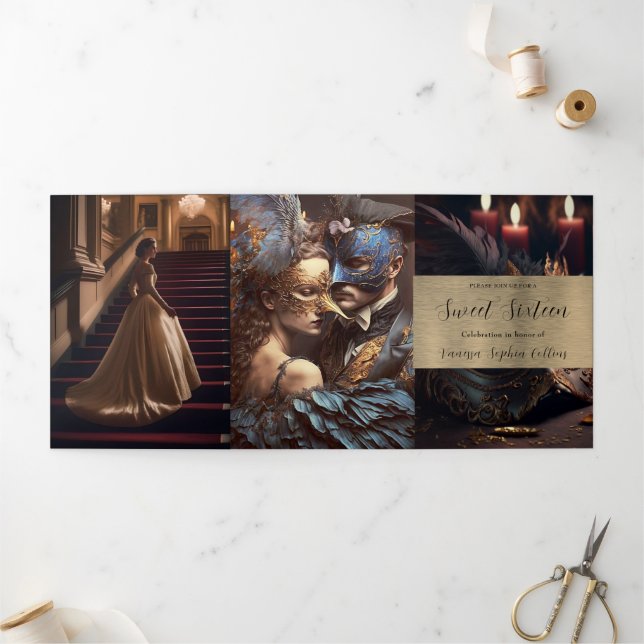 Com Dobra Tripla Convite de festas 16 Doce (Fora)