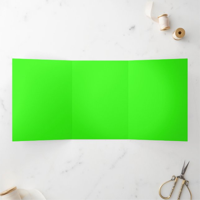 Com Dobra Tripla Convite Dobrado Neon Verde e Rosa – Personalizável (Dentro)