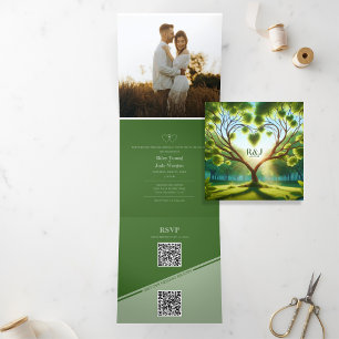 Com Dobra Tripla Convite para casamento de fotos adicionado por tri