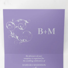 Com Dobra Tripla Convite personalizado para casamento triplo