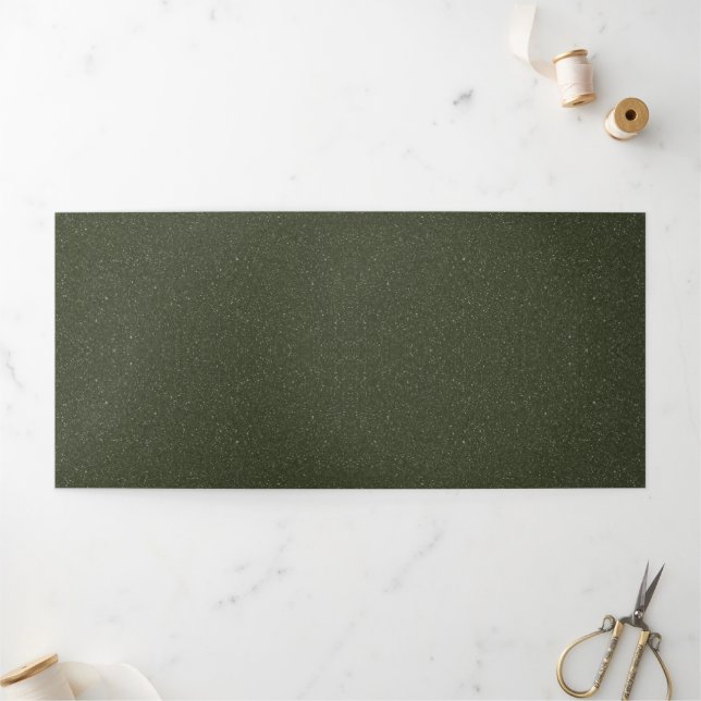 Com Dobra Tripla Convite Trifold Efeito de Ruído Verde Musgo – Pers (Fora)