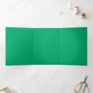 Com Dobra Tripla Convite Trifólio Verde Esmeralda – Personalizável