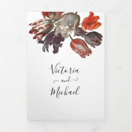 Com Dobra Tripla Convite Triplo De Casamento De Foto Floral Rembran