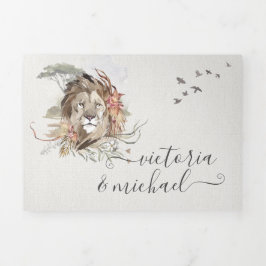 Com Dobra Tripla Convite Triplo Para Casamento Da Selva Safari Trop