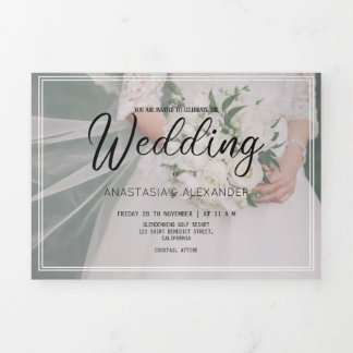 Com Dobra Tripla FOTO CONVITE do orçamento WEDDING.