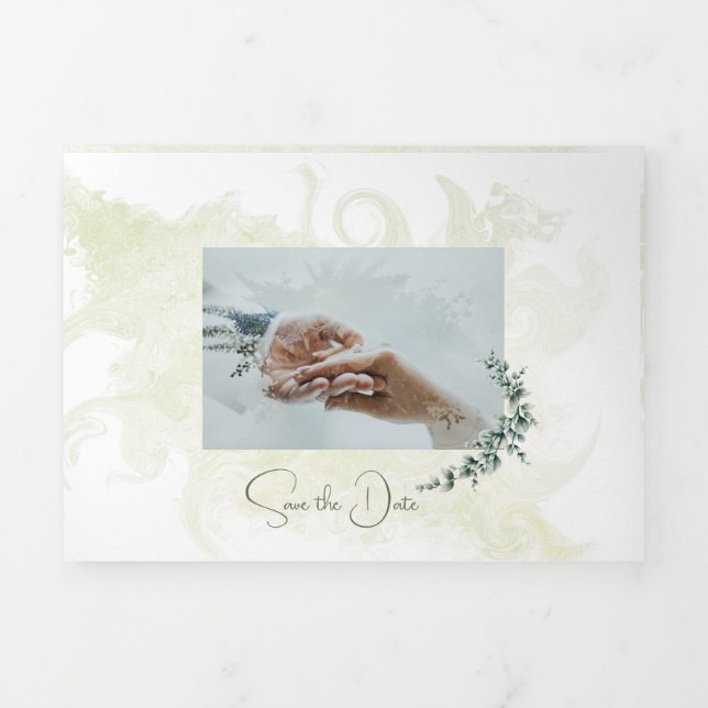 Com Dobra Tripla Triplo - Letra Personalizável Convite de Casamento (Cobrir)