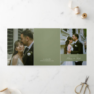 Com Dobra Tripla Tudo em Um Convite de Casamento Floral Francês Ver
