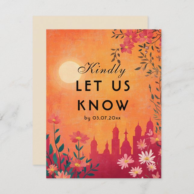 Com escolha de menu Sunset Serenade Wedding (Frente/Verso)