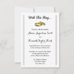 Com este Anel... - Convite de Casamento 3x5
