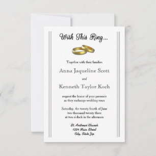 Com este Anel... - Convite de Casamento 3x5