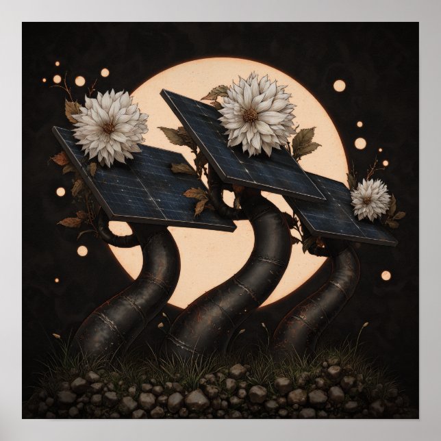 Com fios ao Sol - Solarpunk Poster (Frente)