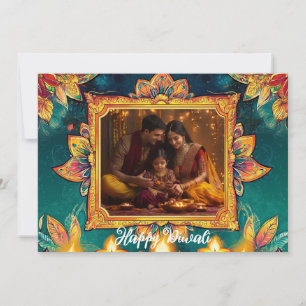 Com foto e texto personalizado cartão Diwali Glow