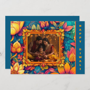 Com foto e texto personalizado Happy Diwali