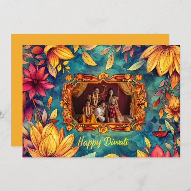 Com Foto Happy Diwali (Frente/Verso)