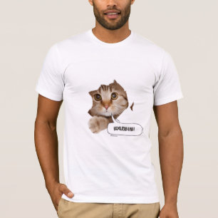 Com Licença? – Camiseta de Gato Engraçado Rasgou