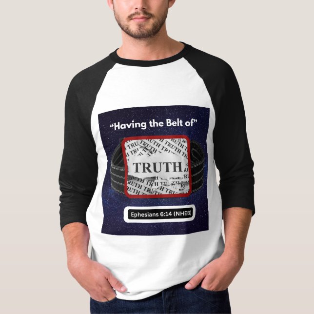 Com o Cinturão da Verdade - Camisa de Capa Longa (Frente)