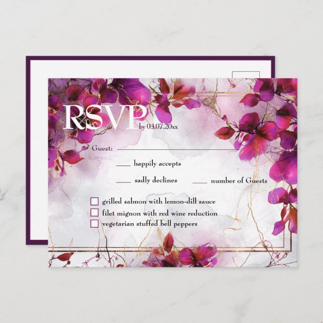 Com o menu Encantamento Fuchsia: Aquarela (Frente/Verso)