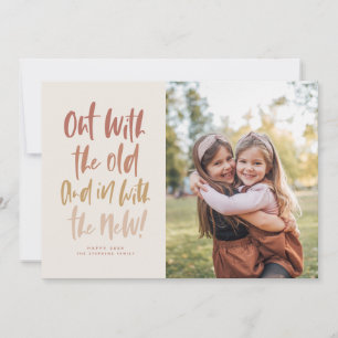 Com o novo cartão com fotos feliz ano novo moderno