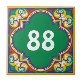 💛 🧡 💚 com o número de casa Azulejos, Cera decor