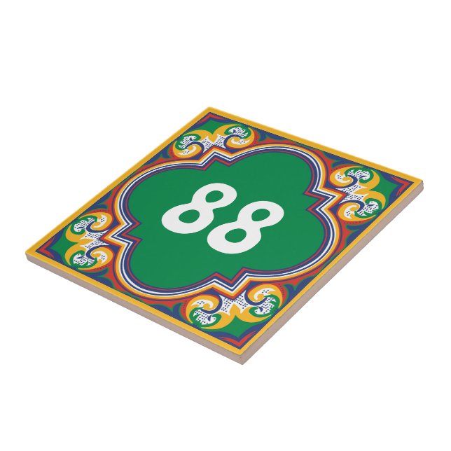 💛 🧡 💚 com o número de casa Azulejos, Cera decor (Lateral)