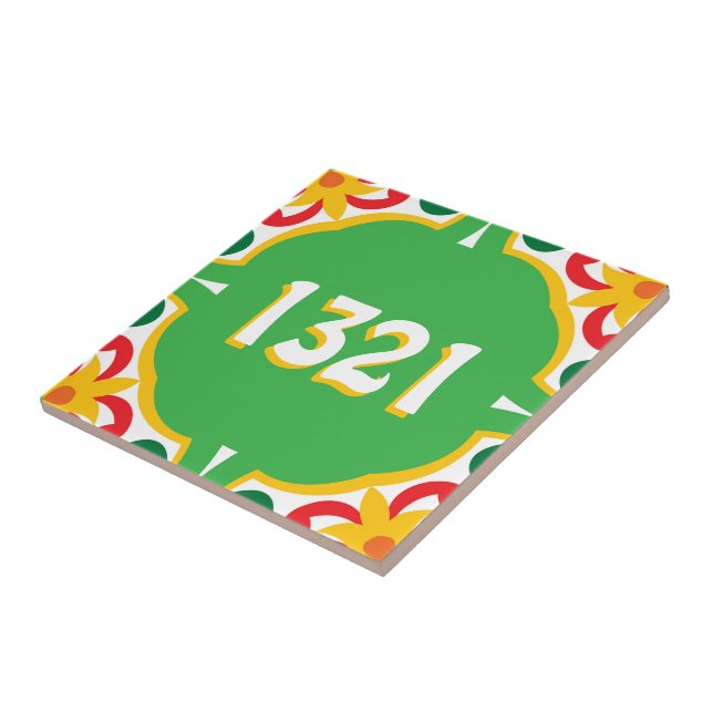 Com o número de casa Azulejos, padrão decorativo, (Lateral)