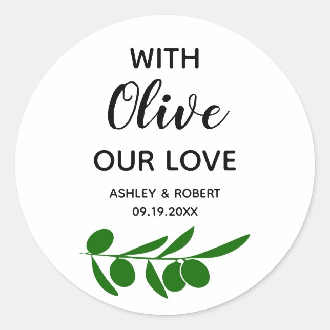 Com Oliva Nosso Amor, Adesivos Círculo de Azeite (Frente)