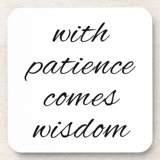 Com Paciência Porta-copos de Plástico Rígido (Frente)