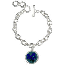 Bracelete de Flor bonito Violeta/Aqua