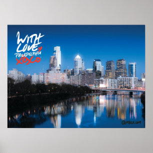 "Com poster de skyline do amor", 18" x 24"