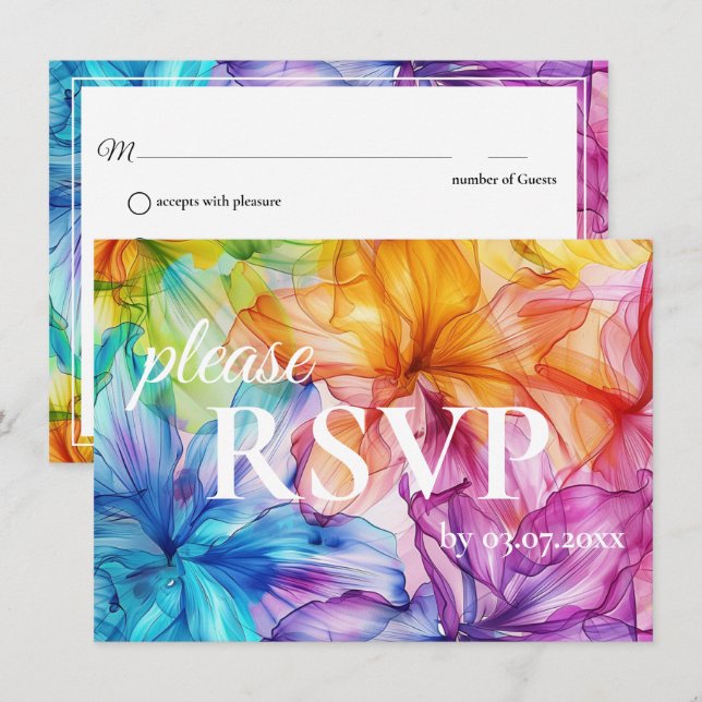 Com requisitos alimentares Ethereal Bloom rsvp (Frente/Verso)