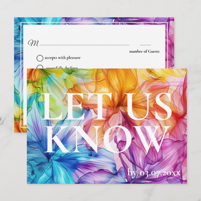 Com requisitos de menu Ethereal Bloom rsvp (Frente/Verso)