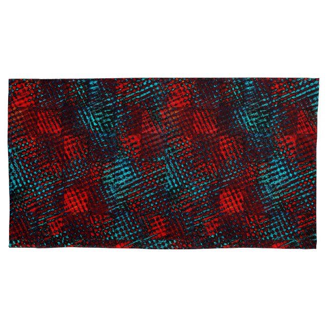 Com revestimento quadrado riscado vermelho e azul  (Frente-Esquerda)