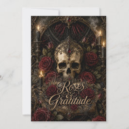 Com Rosas & Gratidão Cartão de Agradecimento Gótic