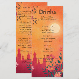 Com um belo cartão de bebidas Sunset Serenade
