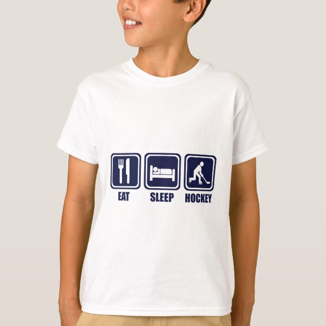 Coma a camisa da repetição T do hóquei em gelo do (Frente)