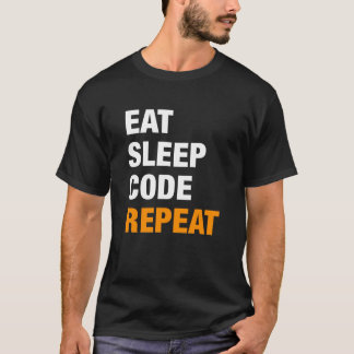 Coma a camisa do programador da repetição | do