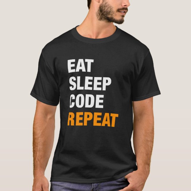 Coma a camisa do programador da repetição | do (Frente)