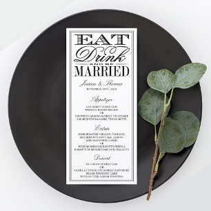 Coma, Beba E Case Menu Moderno De Casamento